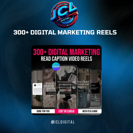 300 Digital Marketing Reels: Captions, Hooks & Faceless Instagram Story Quotes  Master Resell Rights (MRR) & Private Label Rights (PLR) Product Done-for-You (DFY) Design Templates in Canva